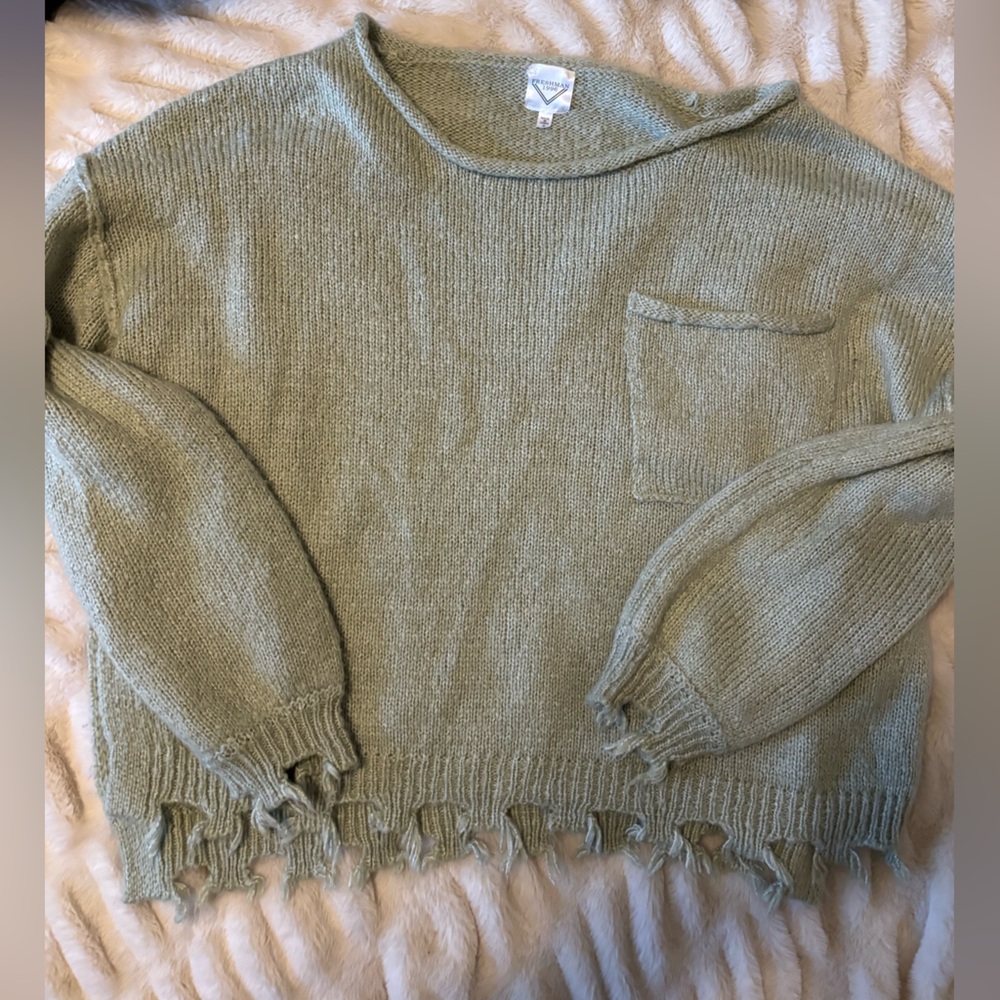 Cozy Green Knit Poncho